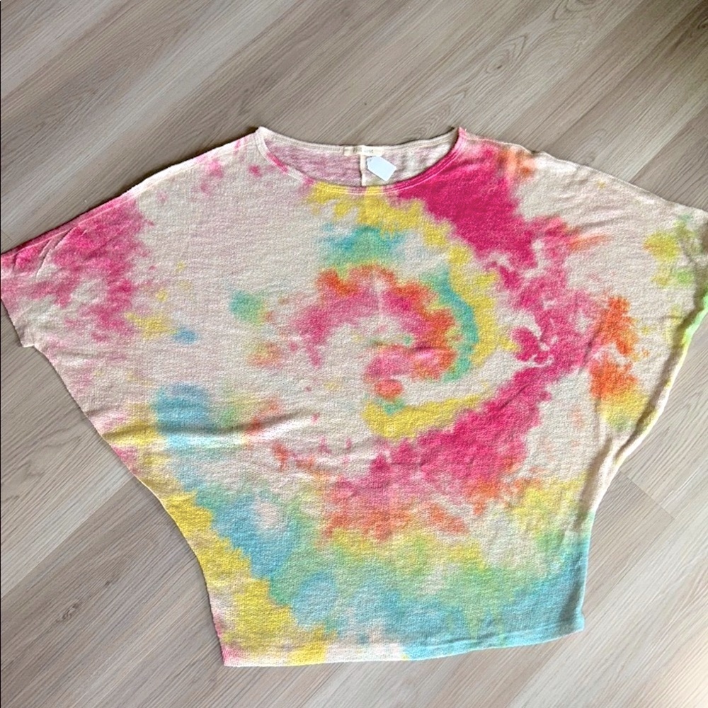 Phil Love Tie-Dye Loose Knit Top 2X RARE NWOT USA Made Relaxed Dolman Boho